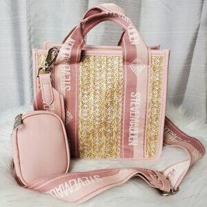 Steve Madden Tiktok Satchel Bwebber Blush Pink Wicker Bag Tiktok Viral Purse
